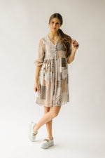 The Langford Paisley Patchwork Dress in Brown Multi