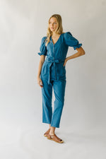 The Roxand Puff Sleeve Jumpsuit in Denim