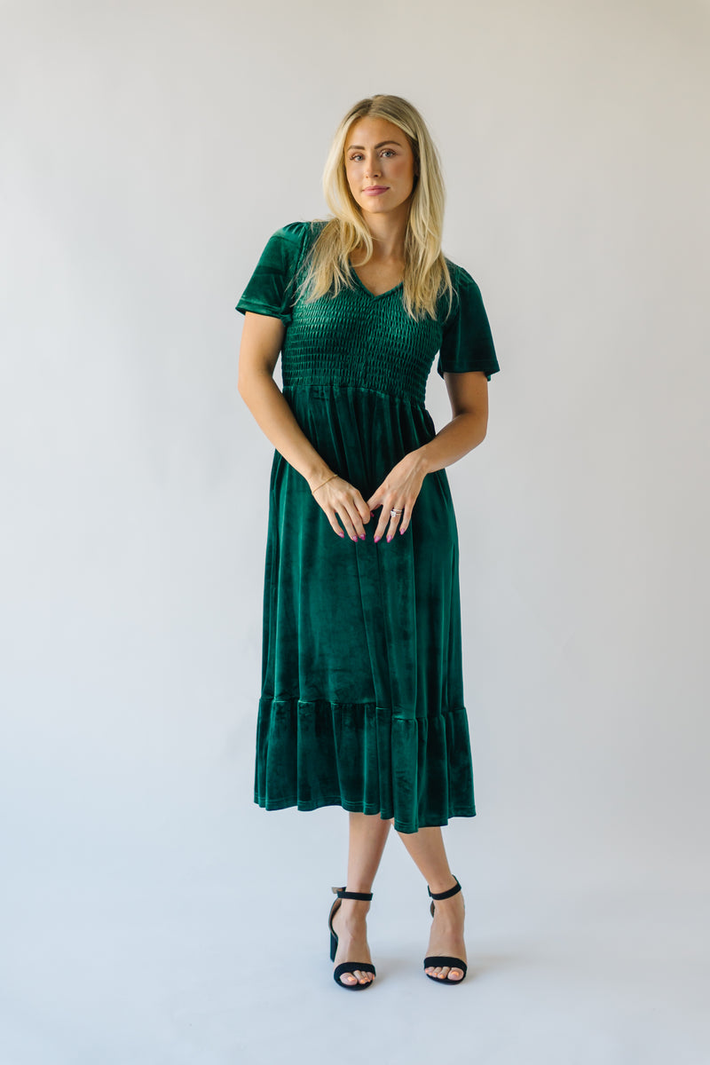 Hunter Green Midi Dress