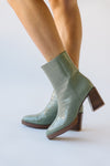 Chinese Laundry: Danica Casual Bootie in Olive Crocodile