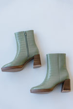 Chinese Laundry: Danica Casual Bootie in Olive Crocodile