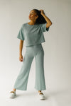 The Swift Ribbed Wide Leg Pant in Sage