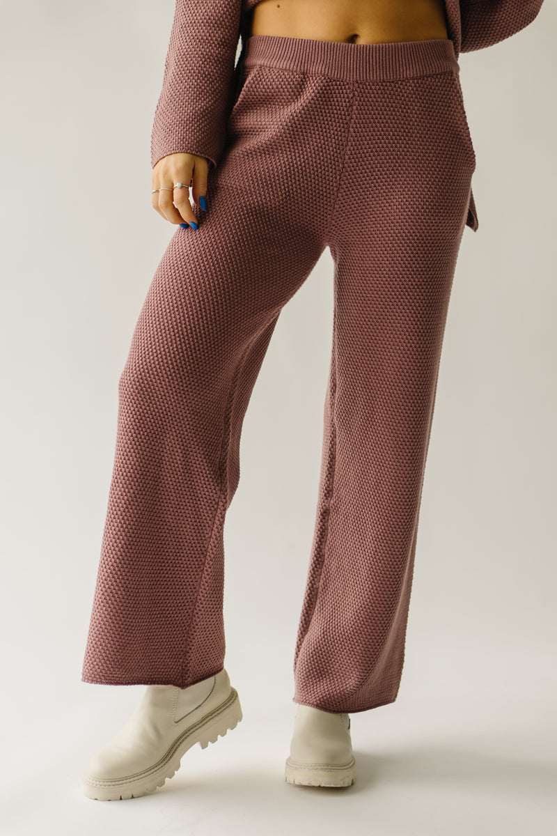 The Riker Wide Leg Sweater Pant in Olive