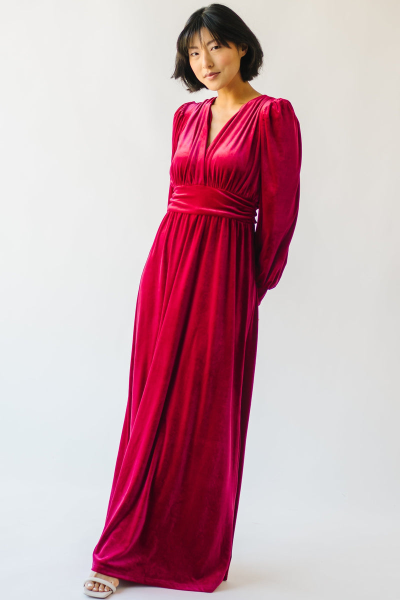 Red velvet maxi dress Clearance