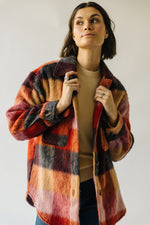 The Ridgely Button-Up Plaid Jacket in Brick Multi