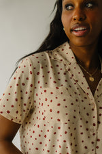 The Cantril Floral Patterned Button-Up Blouse in Light Taupe