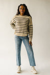 The Peosta Striped Sweater in Taupe Combo