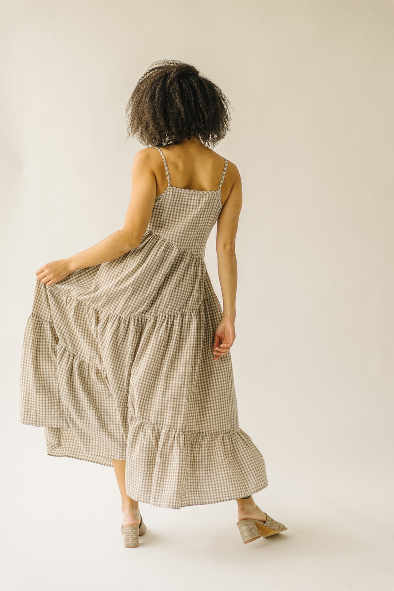 The Helton Plaid Tank Maxi Dress in Taupe – Piper & Scoot