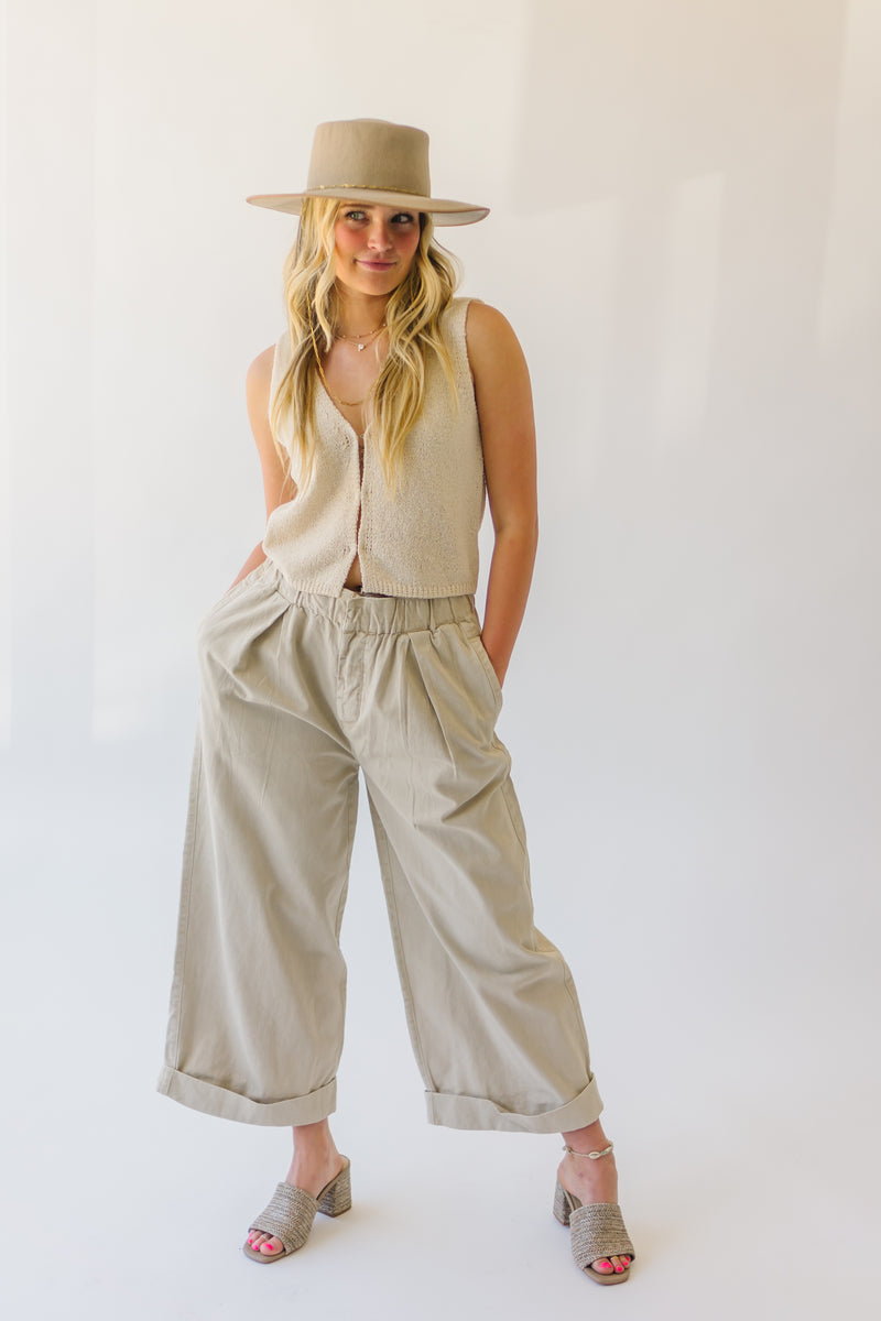 Free People: After Love Cuff Pants in Sandshell