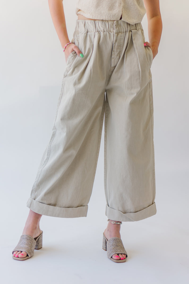 Free People: After Love Cuff Pants in Sandshell