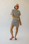 The Abarza Striped T-Shirt Dress in Black + White