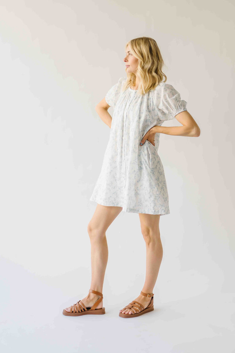 The Baxter Button-Up Floral Dress in Cream + Blue Piper & Scoot The Baxter Button-Up Floral Dress in Cream + Blue Piper & Scoot