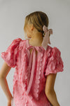 The Millington Polka Dot Textured Blouse in Pink