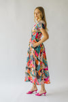The Belvins Patterned Maxi Dress in Fuchsia Combo