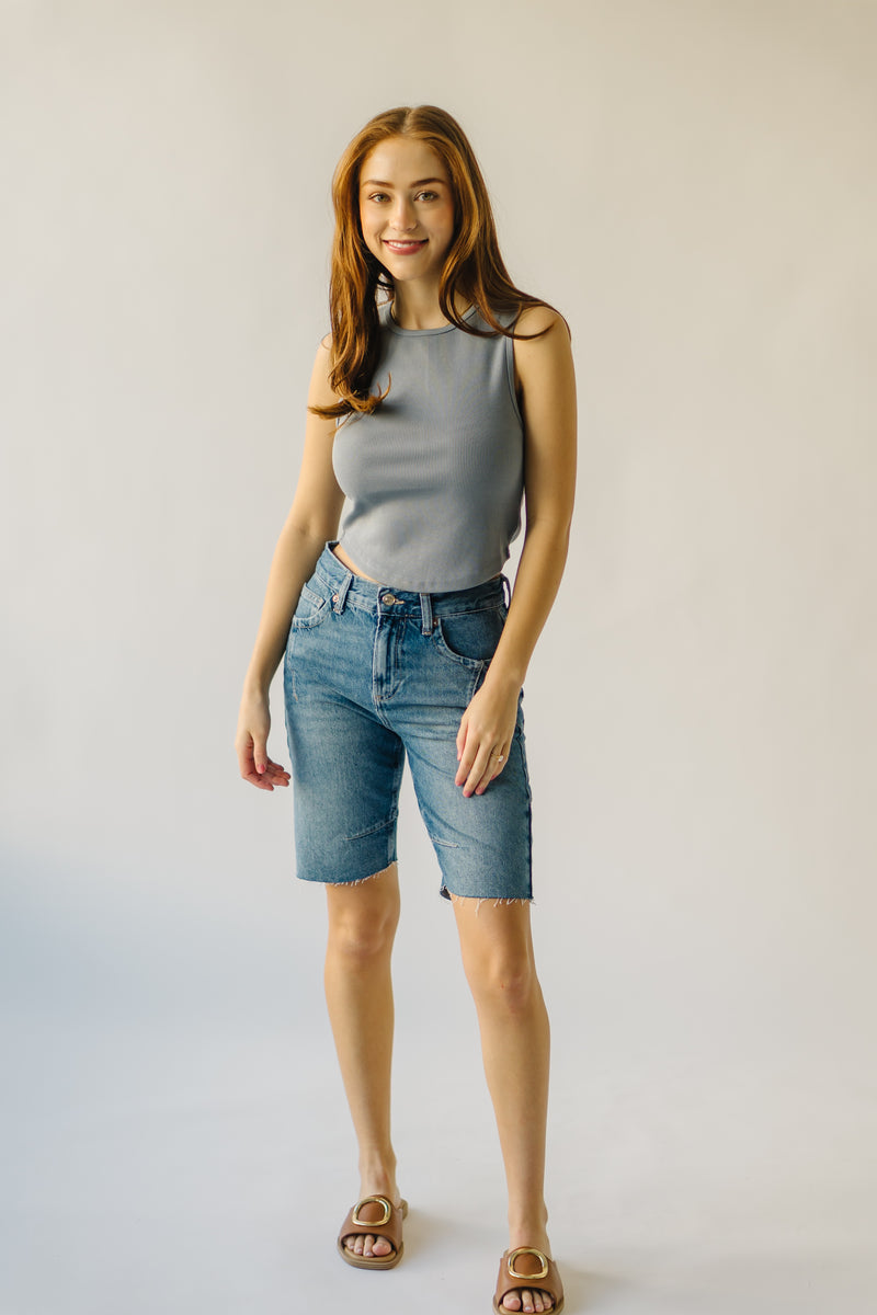 The Lindsey Cropped Tank in Light Blue