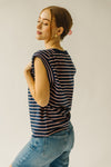 The Mazzaro Striped Tee in Navy + Pink