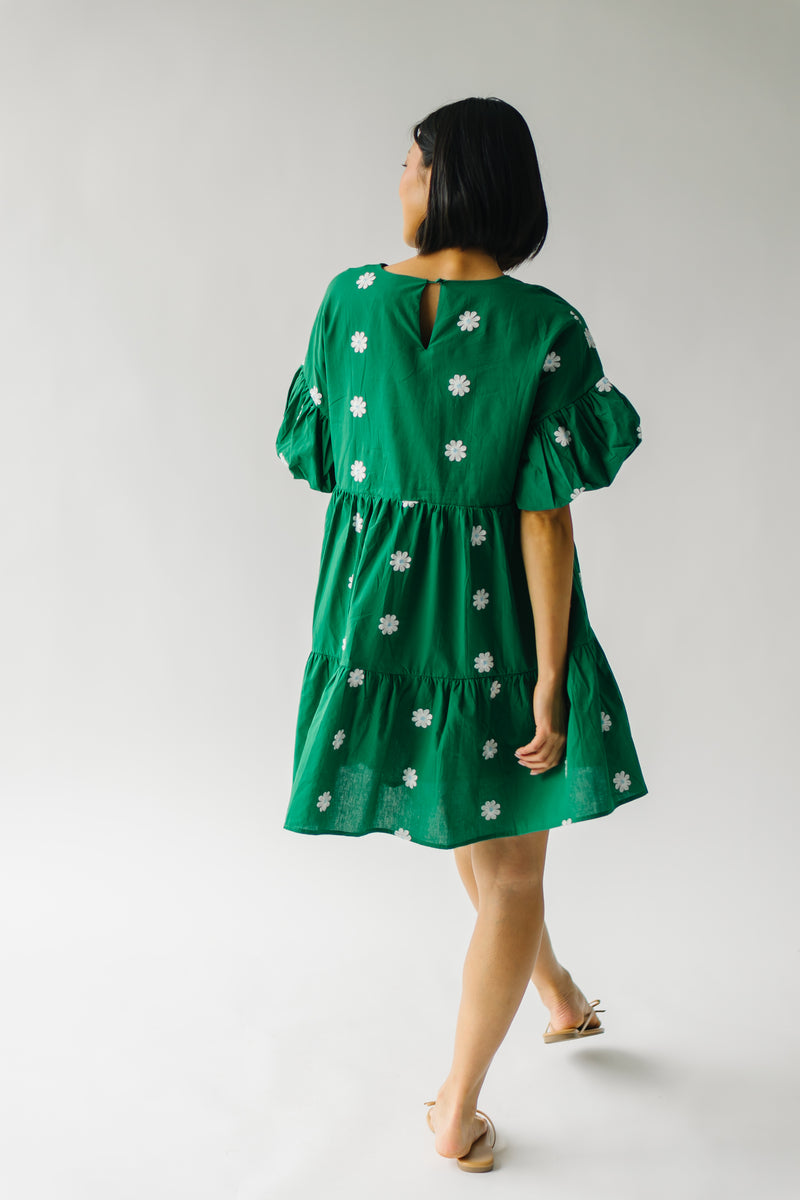 The Lizbeth Floral Detail Dress in Green