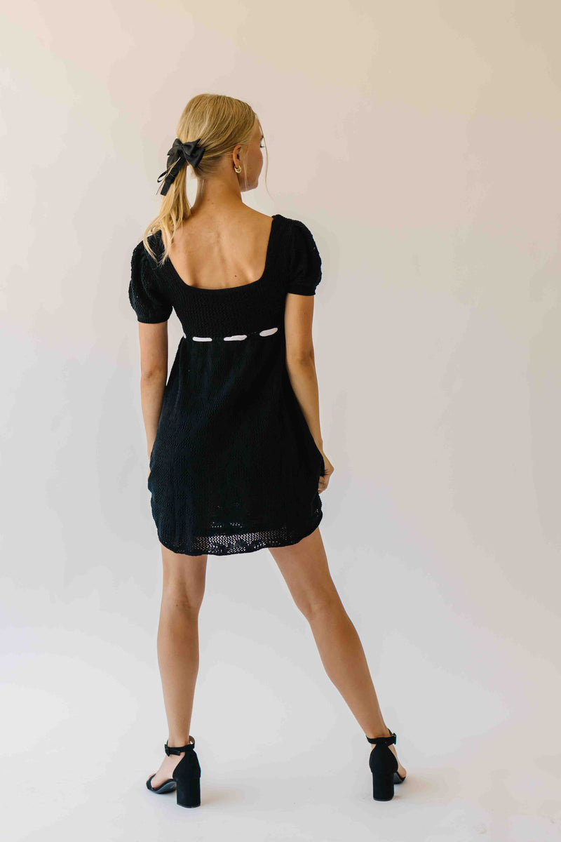 The Hulbert Crochet Square Neck Dress in Black Piper & Scoot The Hulbert Crochet Square Neck Dress in Black Piper & Scoot