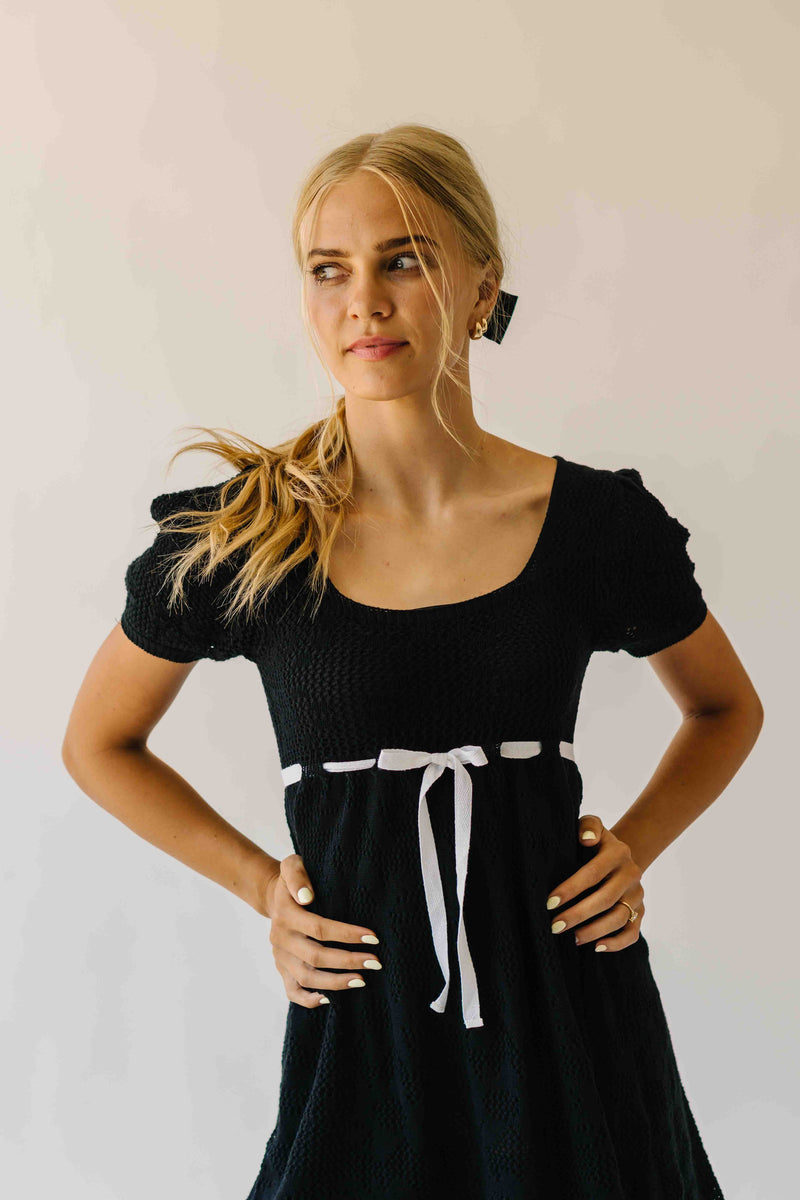 The Hulbert Crochet Square Neck Dress in Black 2X-Large The Hulbert Crochet Square Neck Dress in Black 2X-Large