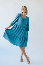The Durham Textured Dress in Light Blue