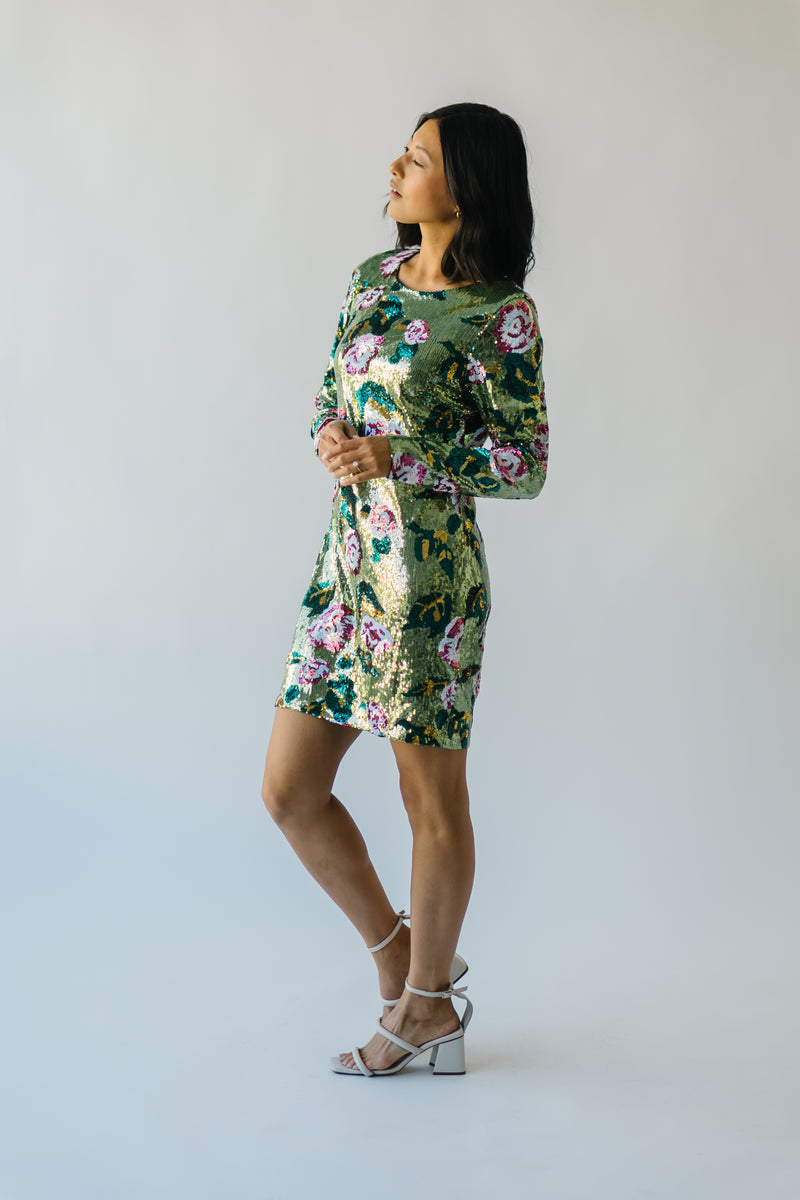 The Orick Floral Sequin Dress in Green – Piper & Scoot