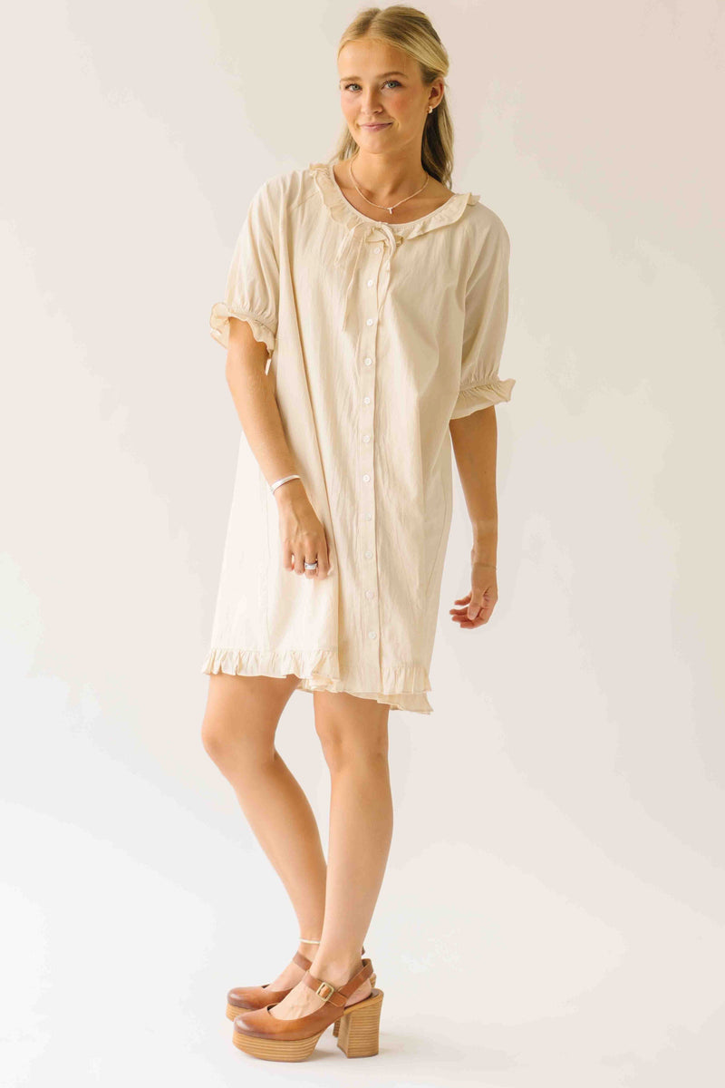 The Matty Ruffle Detail Midi Dress in Cream – Piper & Scoot The Matty Ruffle Detail Midi Dress in Cream – Piper & Scoot