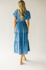The Radford Embroidered Maxi Dress in Blue (PRE-ORDER: SHIPS IN 1-2 WEEKS)