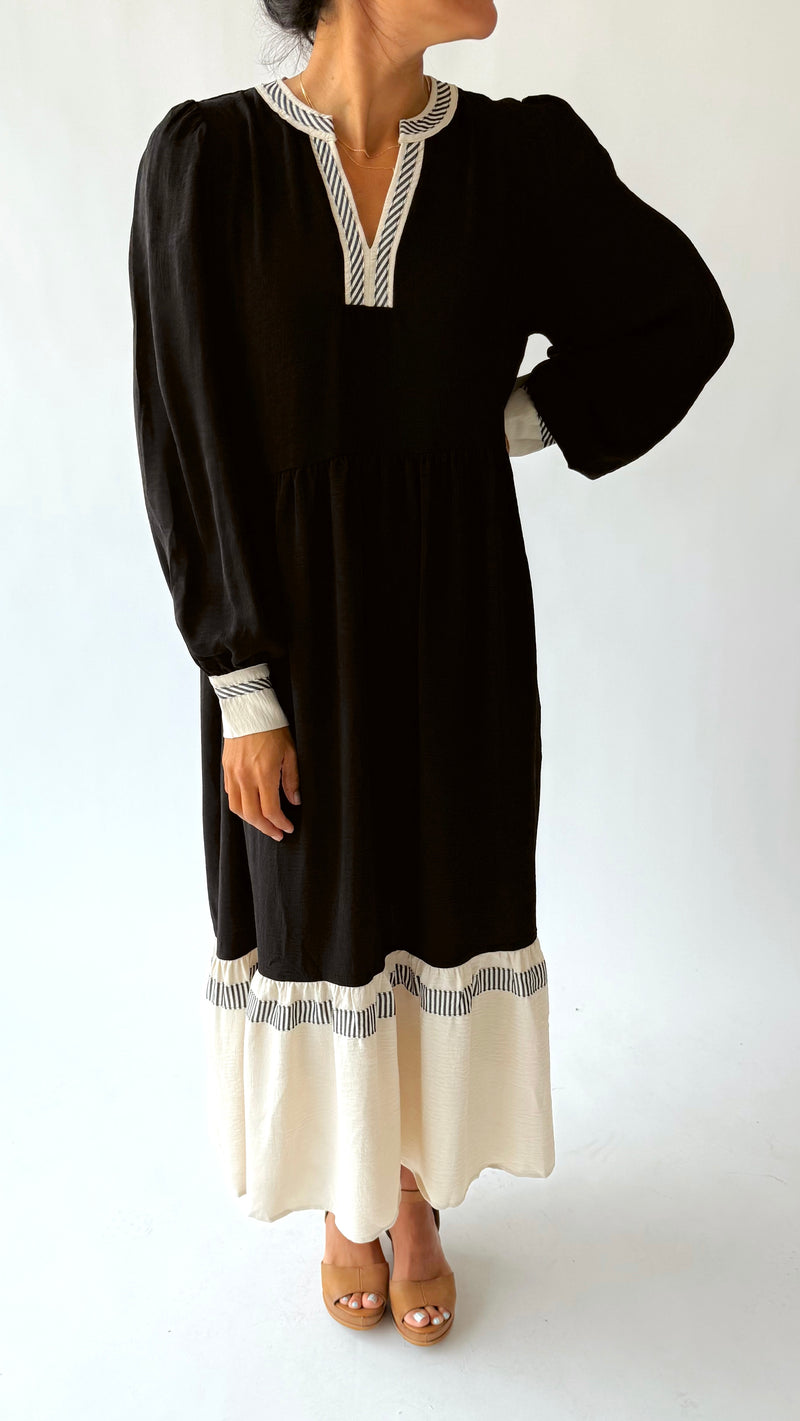 The Cantera Tiered Midi Dress in Black Combo – Piper & Scoot