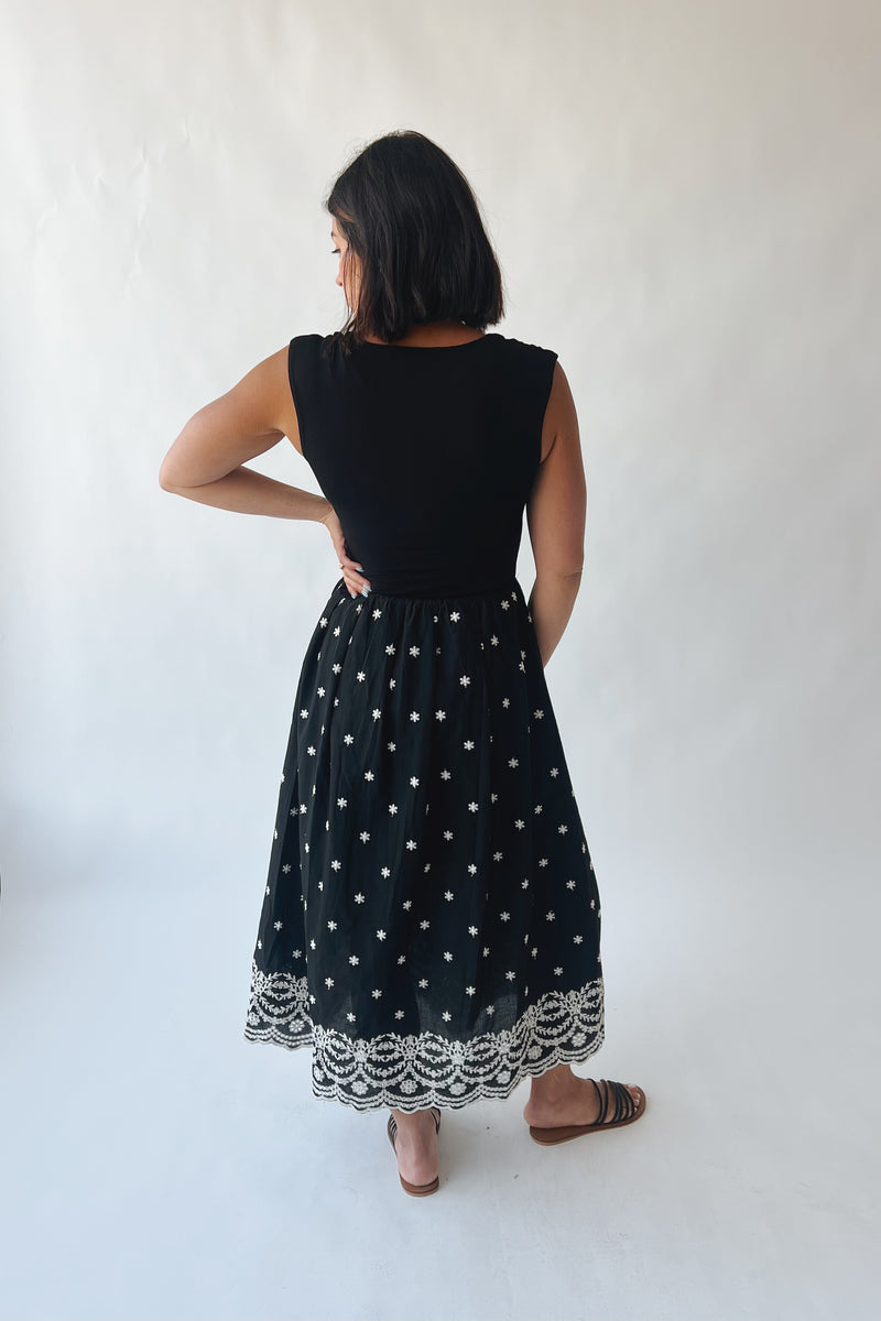 green emerald velvet dress Embroidered Polka Dot Dress main image 1
