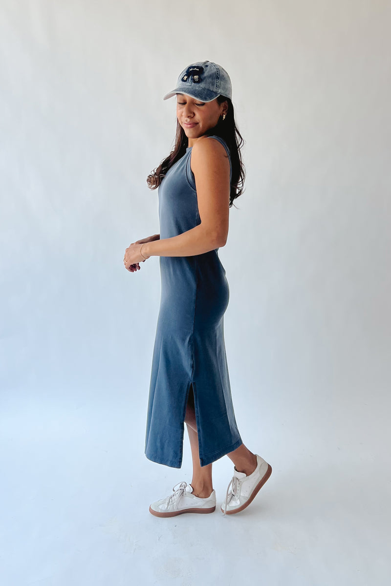 blue midi shirt dress DenimClassic Navy Midi Shirt Dress main image 1