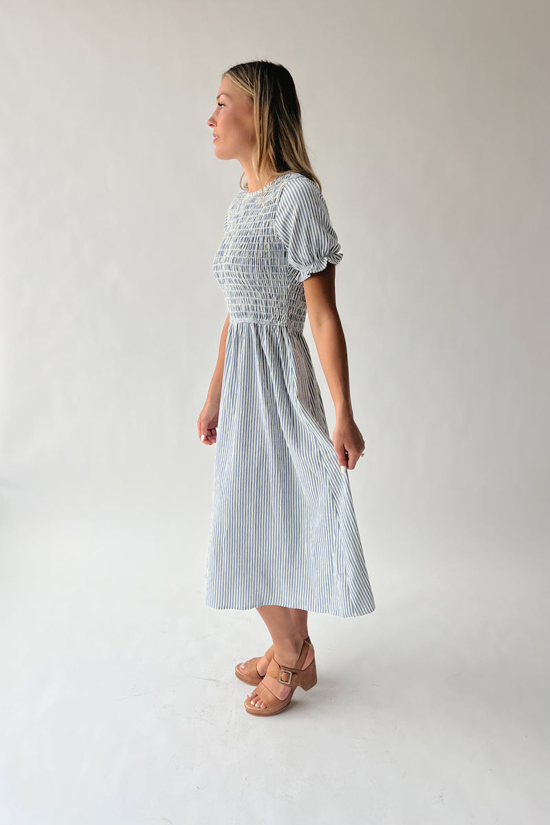 grey and blue striped dress Women's Clarissa Stripe Maxi Dress