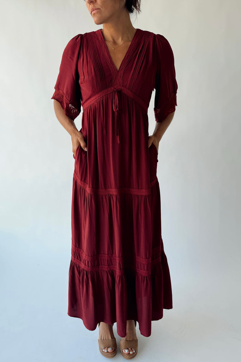 tencel maxi dress The Pagan Lace Trim in Bordeaux – Piper & Scoot ankara print Size:X-Large (Women) Pink Cut Out Maxi soft sage that’s perfect