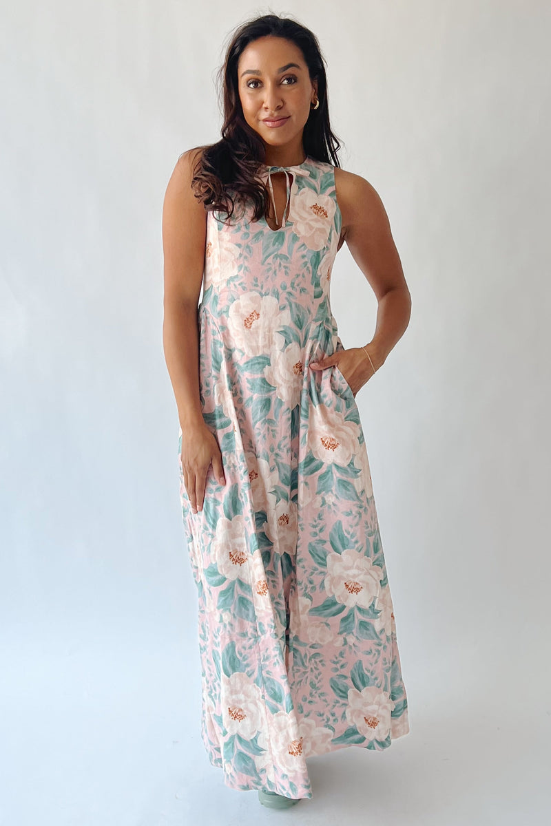 The Swank Floral Maxi Dress in Blush + Green  Piper & Scoot