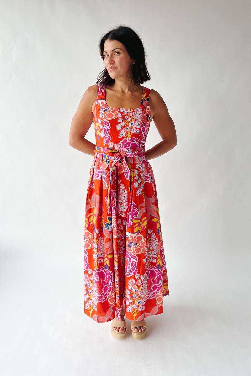 open lace back dress The Rayen Tank Floral Midi Dress in Orange Multi – Piper & Scoot