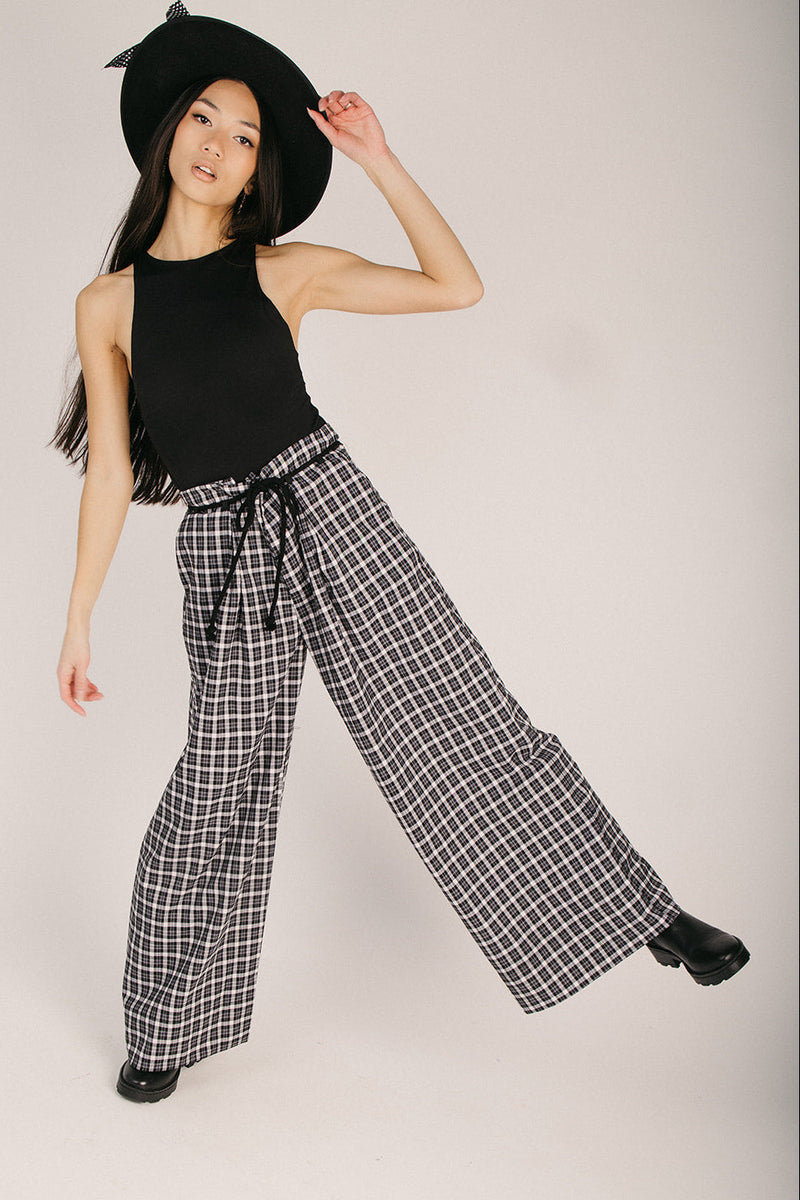 The Violeta Wide Leg Pant in Black Plaid – Piper & Scoot