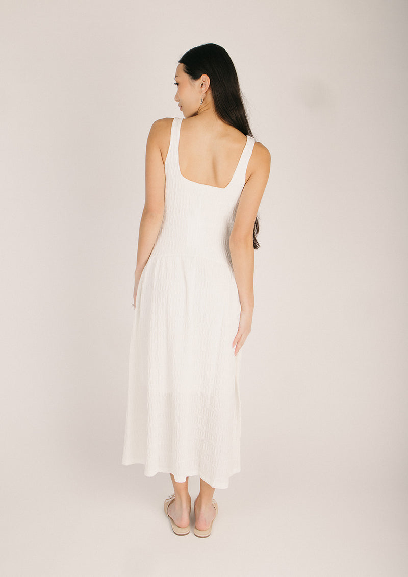 white tank dress midi The Newbold Textured in Cream Large the Tank Midi Layering Color:Powder Pink Unique Bridal Shower christmas & holiday