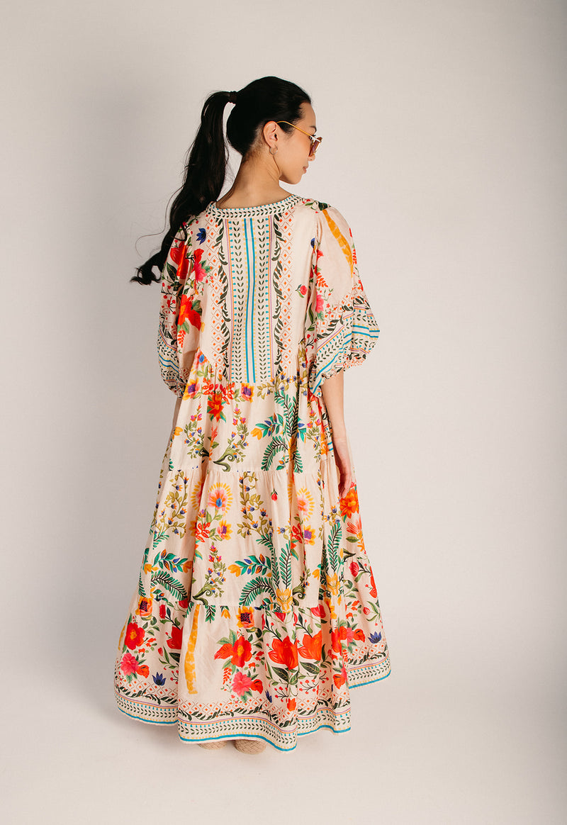 The Sorano Floral Button-Up Maxi Dress in Natural Multi (SHIPS LATE MA –  Piper & Scoot