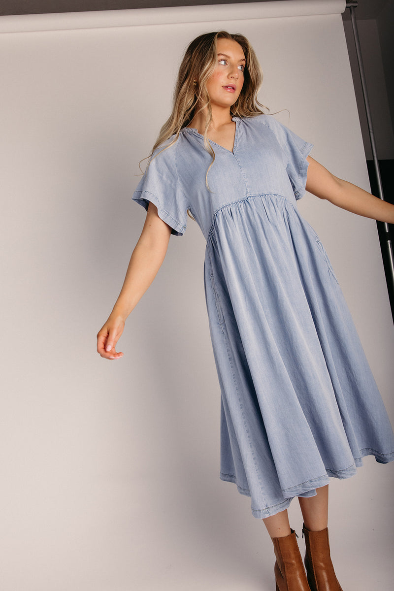 white christmas dresses TENCEL DENIM DRESS main image 0