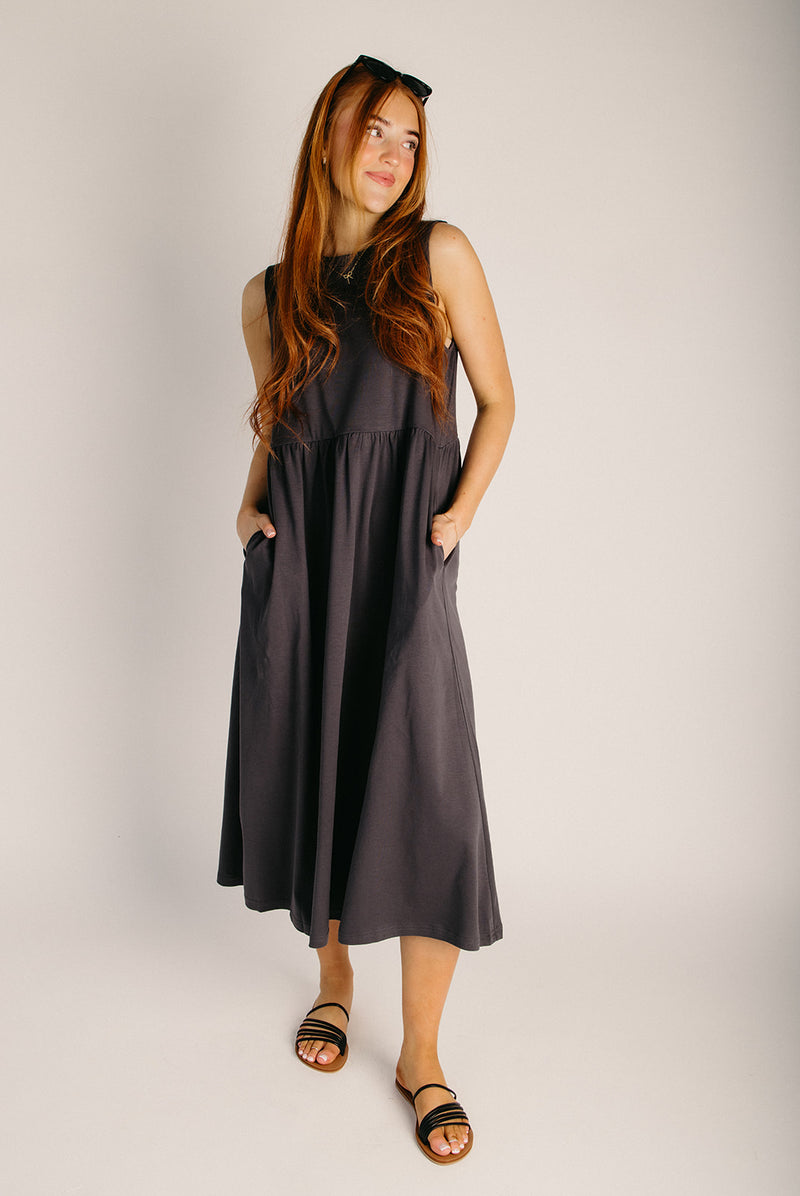 The Northrup Knit Midi Tank Dress in Charcoal – Piper & Scoot