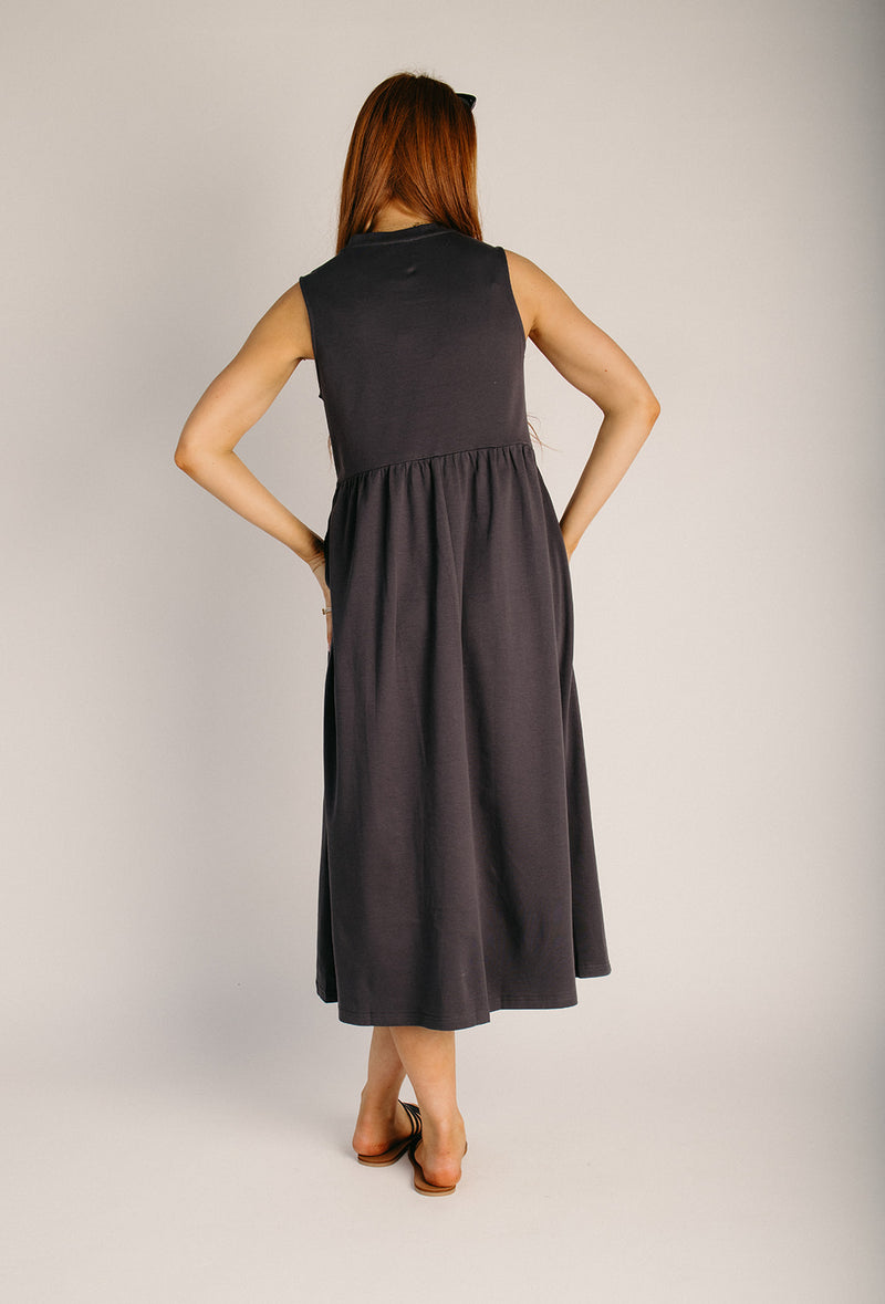 grey midi tank dress Heather Grey Ribbed Maternity Tank Midi Dress PinkBlush