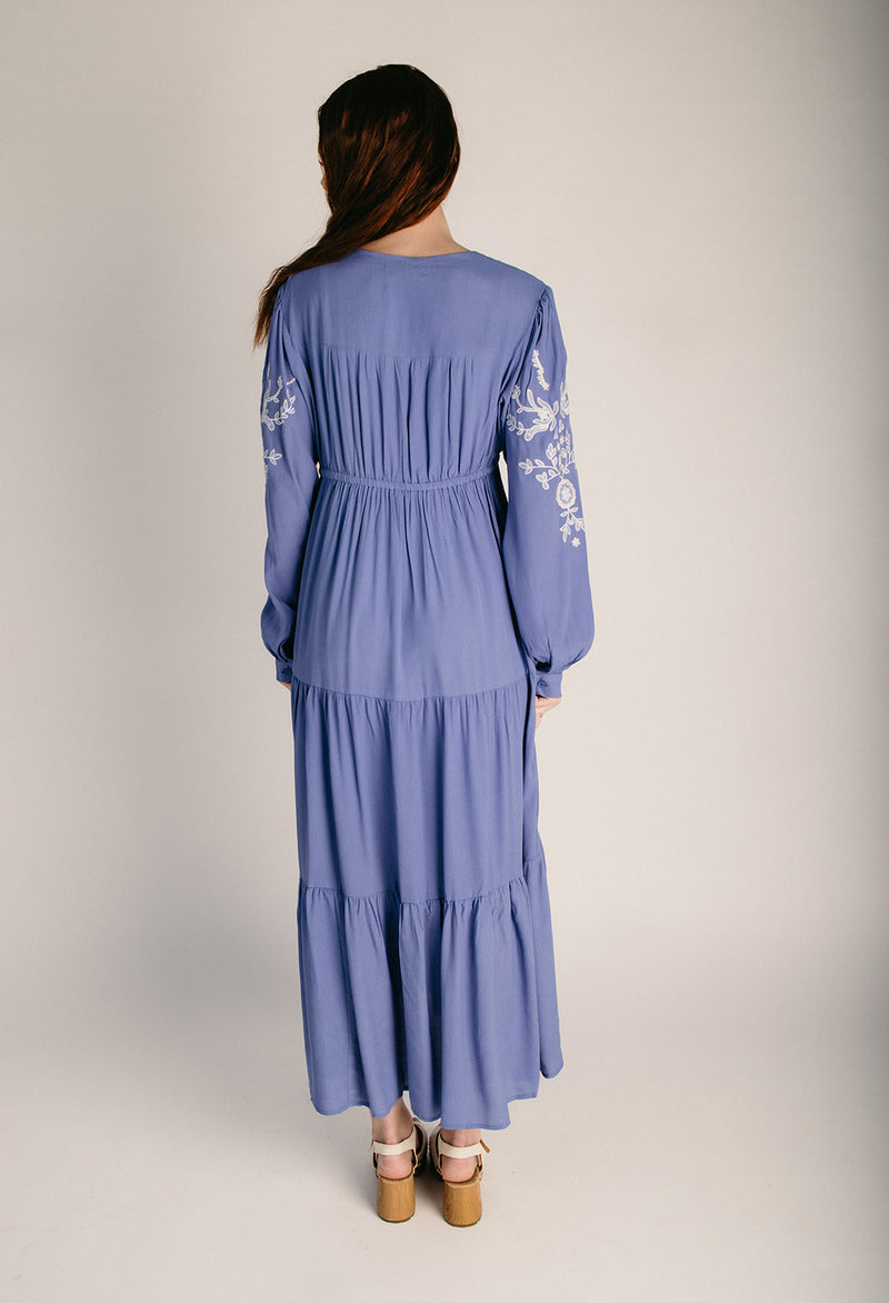 piper and scoot embroidered dress The Melvin Floral Embroidered Dress in Pink Gingham Large