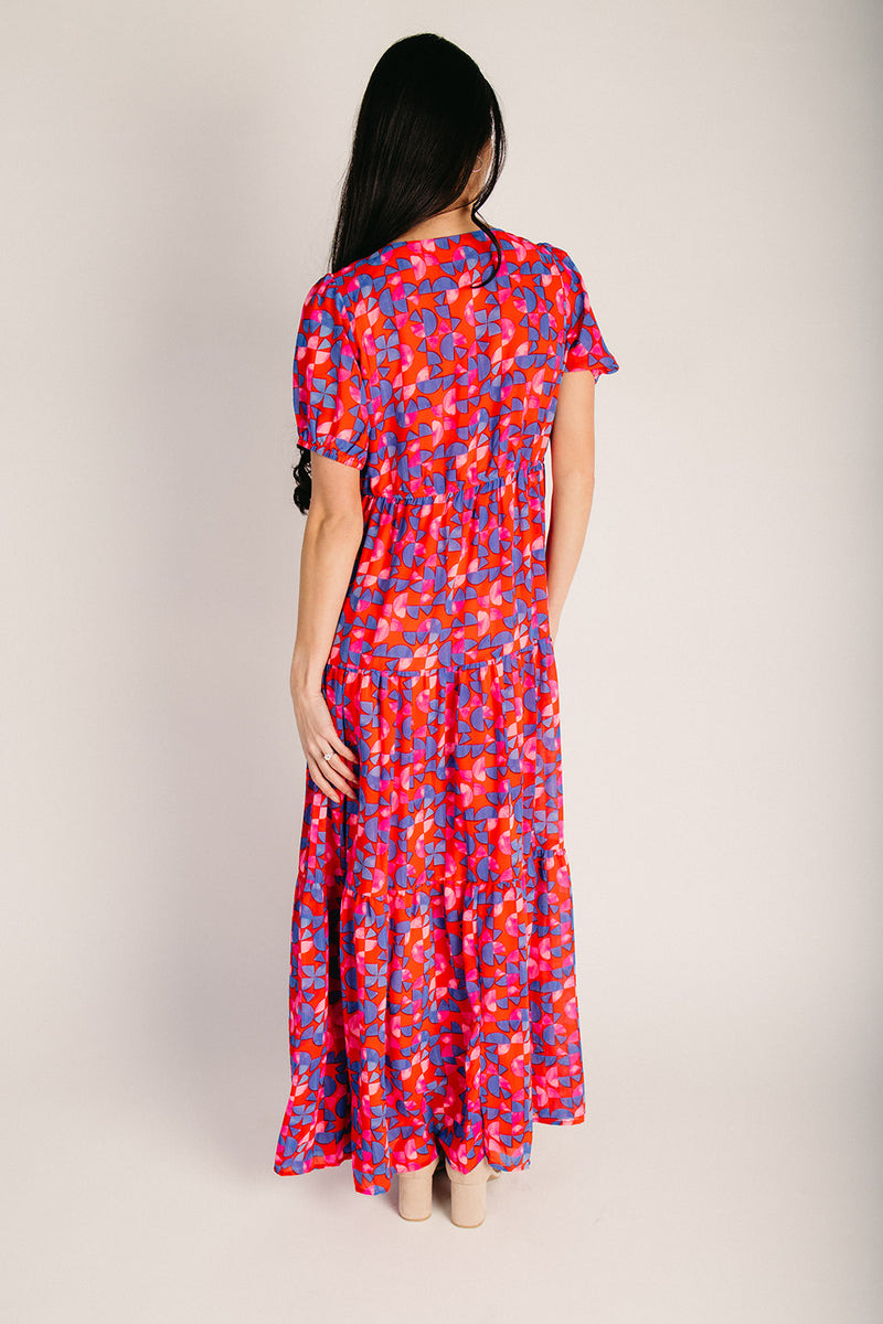 The Averly Tiered Maxi Dress in Red + Pink Floral X-Small The Averly Tiered Maxi Dress in Red + Pink Floral X-Small