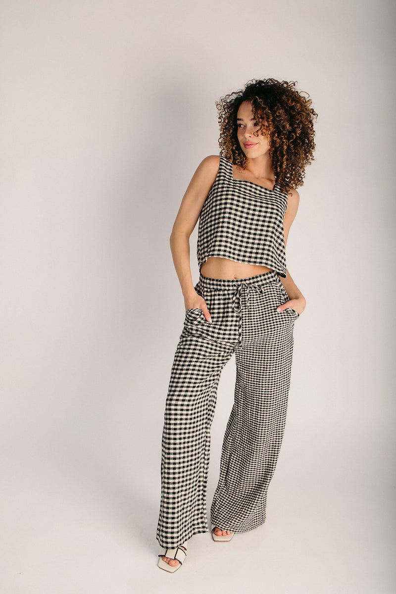 The Westford Gingham Pant in Black + Cream – Piper & Scoot