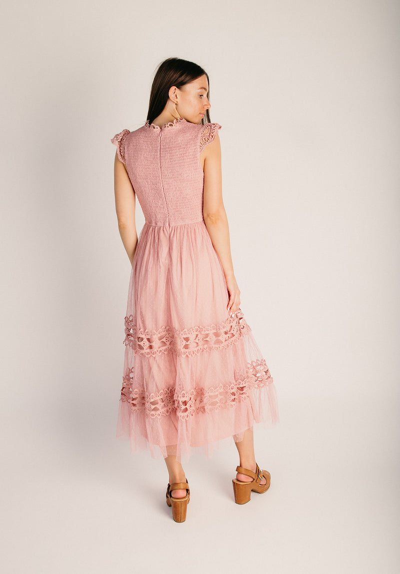 ruffle and lace detail midi dress Short Sleeve Floral Lace Detail Ruffle Maxi Dress Yellow