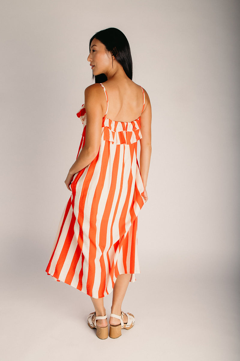 The Verizzi Maxi Tank Dress in Red Stripe Small