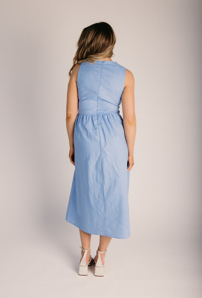 blue dress for baby girl Royal Blue Scalloped Short Dress