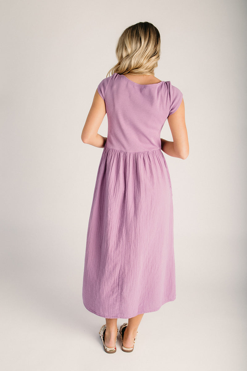 The Blanz Boat Neck Midi Dress in Iris  Piper & Scoot