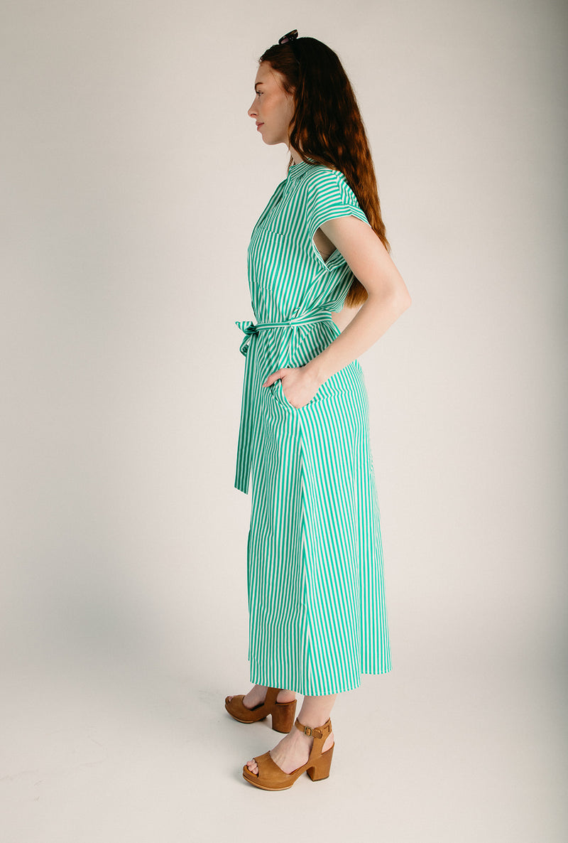 stripe button midi dress Stripe and Shine Button Down Midi Dress M