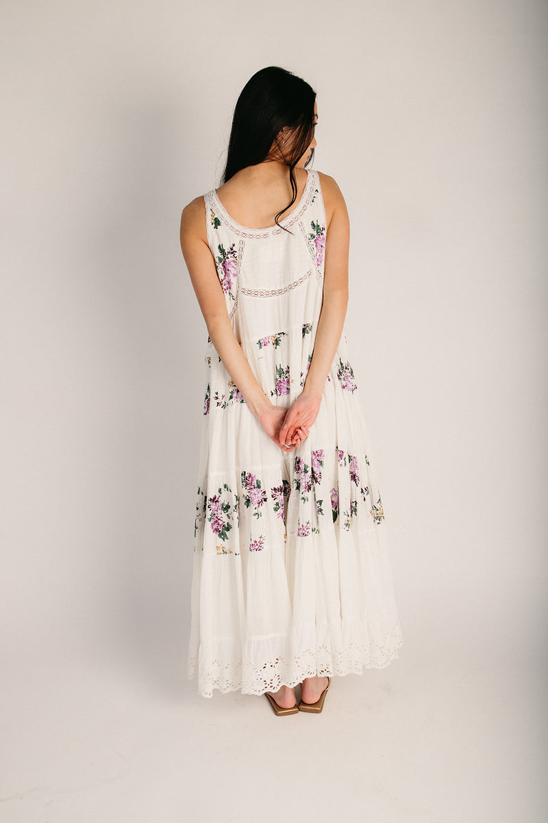 The Varenna Floral Maxi Tank Dress in Ivory (SHIPS LATE MAY) Large The Varenna Floral Maxi Tank Dress in Ivory (SHIPS LATE MAY) Large
