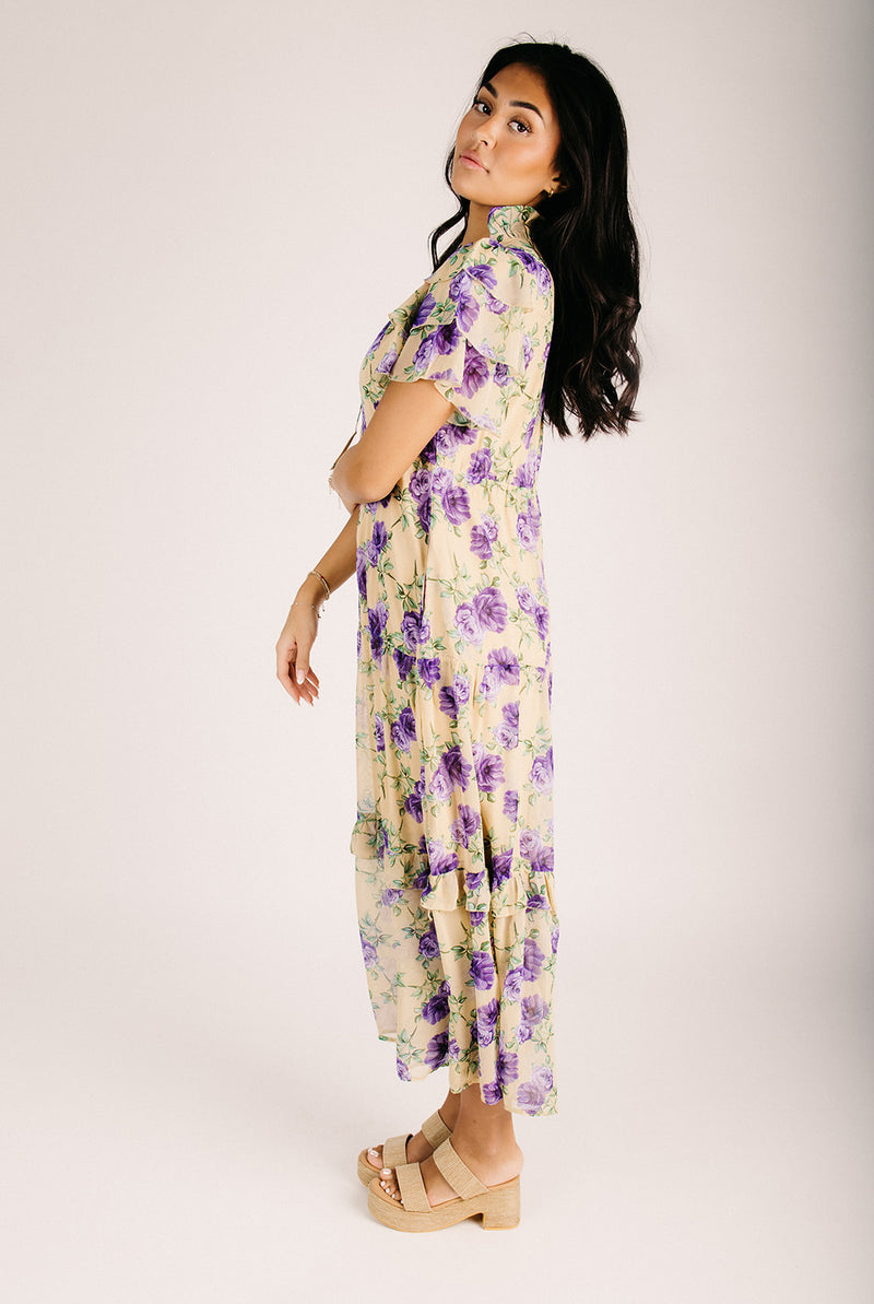layered ruffle dress maxi The Palmview Tiered Ruffle Maxi Dress in Light Mustard Small